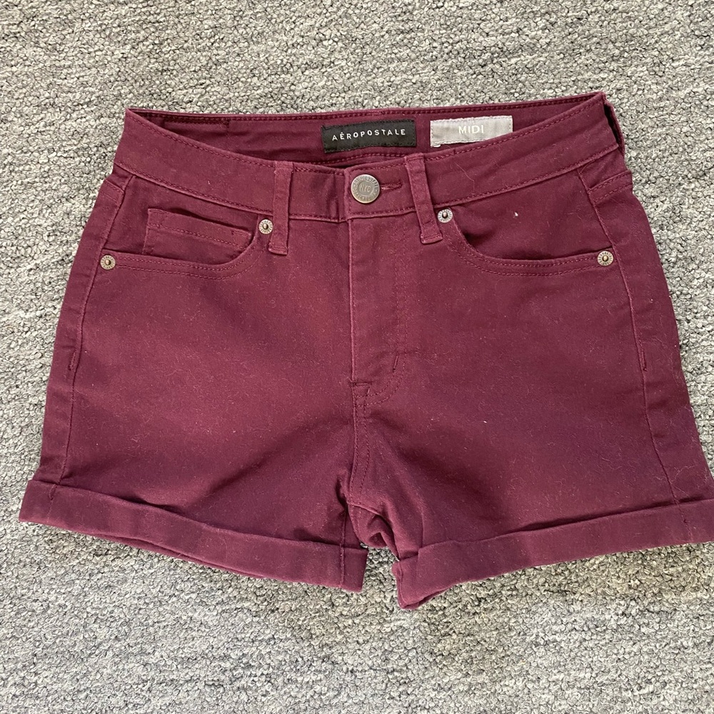 Aeropostale Women's Burgundy Shorts